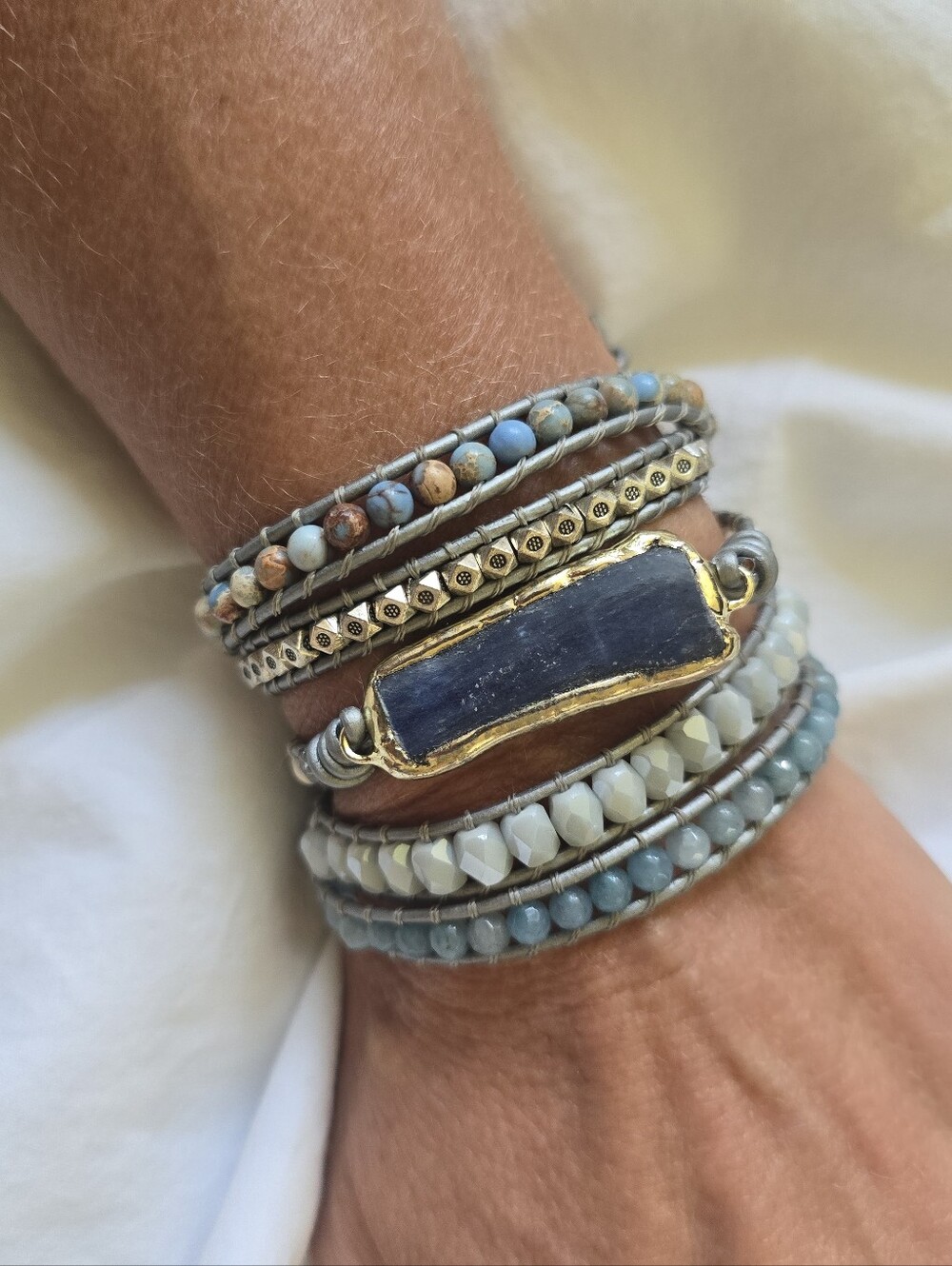 Handmade Blue Kyanite Multi-Strand Wrap Bracelet